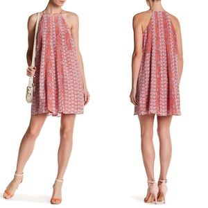 Rebecca Taylor red printed halter shift dress XS 0